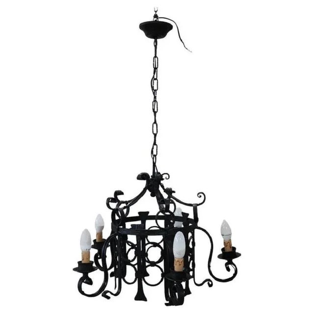 Vintage Chandelier in Iron, 1940s For Sale - Image 13 of 13