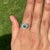 Art Deco Vintage-Inspired Natural Emerald Diamond Sunburst Halo Ring in 18k Gold Size 4 For Sale - Image 3 of 16