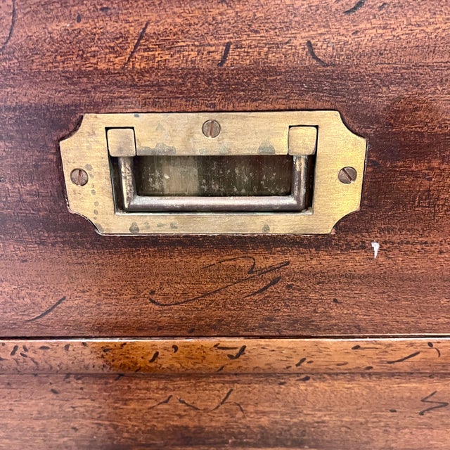 1970s Small 4 Drawer Campaign Chest Cabinet For Sale - Image 9 of 13