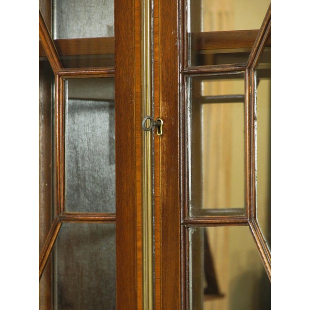 Mid 20th Century Edwardian Inlaid Breakfront For Sale - Image 12 of 13