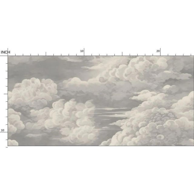 Kipling Clouds Etching Removable Wallpaper – Antique Cream Sample For Sale In Atlanta - Image 6 of 7