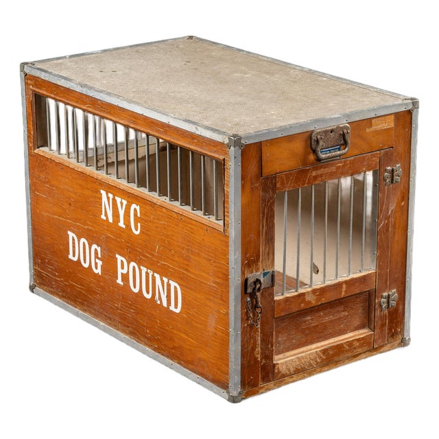 Vintage Wooden Nyc Dog Pound Kennel by Kroyer Crates For Sale