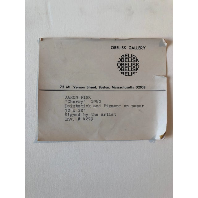Sculpture Materials Aaron Fink, Original Modernist Oil Stick Pigment Painting by Aaron Fink, Cherry. Pop Art, 1980 For Sale - Image 7 of 9