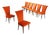 Orange Dining Chairs, 1980s, Set of 8 For Sale