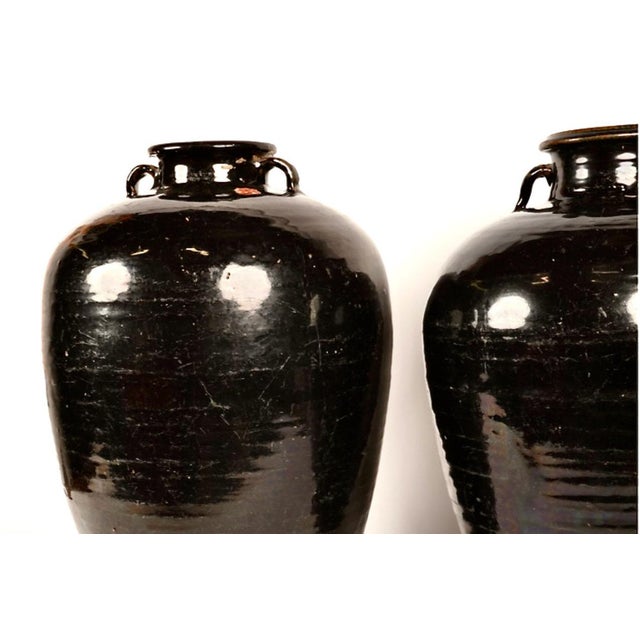 Antique Large Chinese Stoneware Jar For Sale - Image 4 of 10