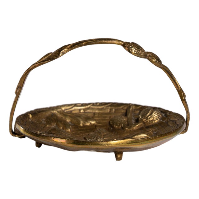 1960s Belgium Art Nouveau Brass Decorative Bowl For Sale