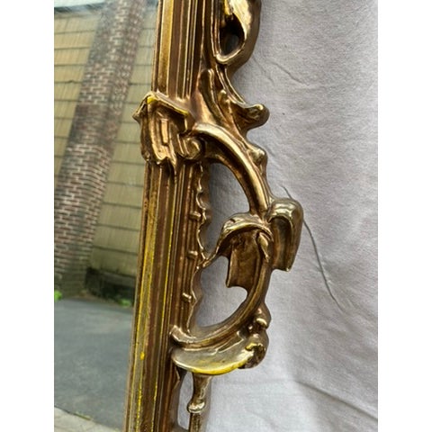 Vintage Large Gold Chinoiserie Wall Mirror For Sale - Image 6 of 11