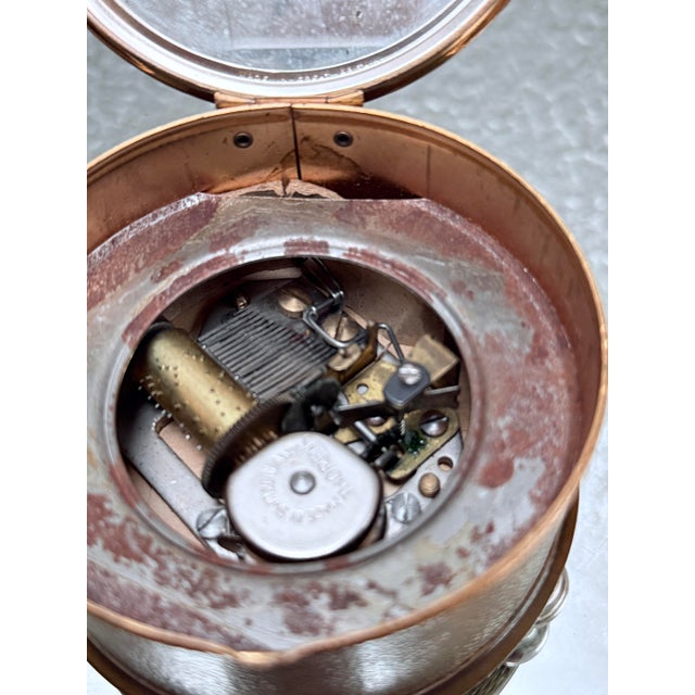 Mid-Century Modern Thorens Musical Brass Powder Box From the 1950s For Sale - Image 9 of 12