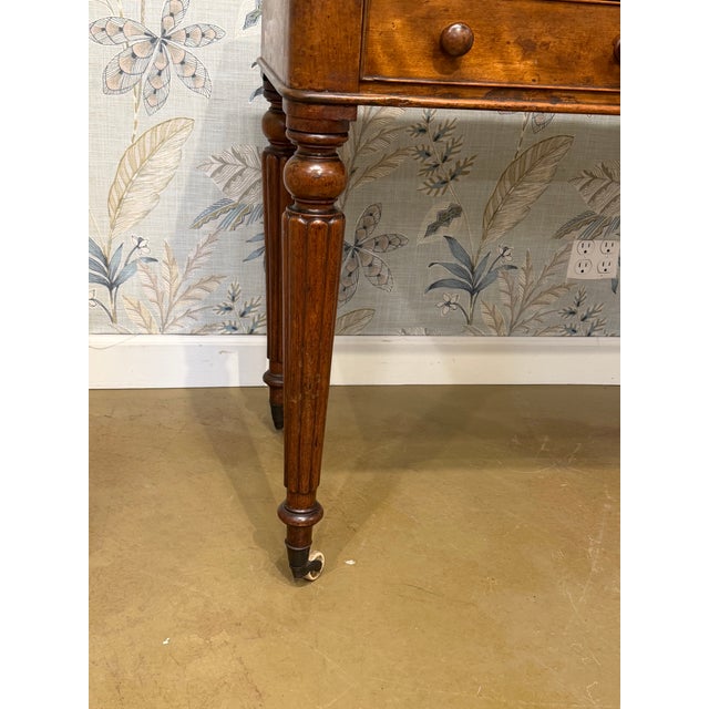 This is unmatched style with this 19th century English writing desk! It is a high quality desk featuring dark dark green...