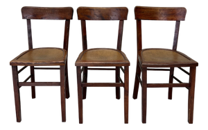 French Bistro Chairs, 1950s, Set of 3