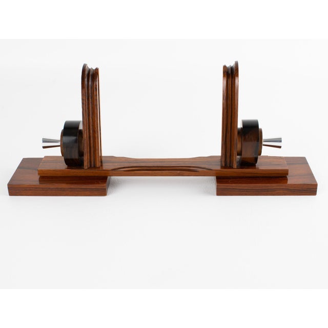 Art Deco French Art Deco Macassar Wood and Chrome Metal Picture Frame, circa 1930 For Sale - Image 3 of 11