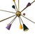 1980s Sputnik Lamp in Brass with Colored Bulbs, 1970s For Sale - Image 5 of 10