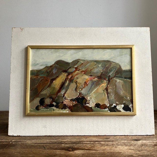 S.E. Hellqvist, Landscape Composition, 1968, Oil Painting on Board Formation, Framed For Sale - Image 4 of 15