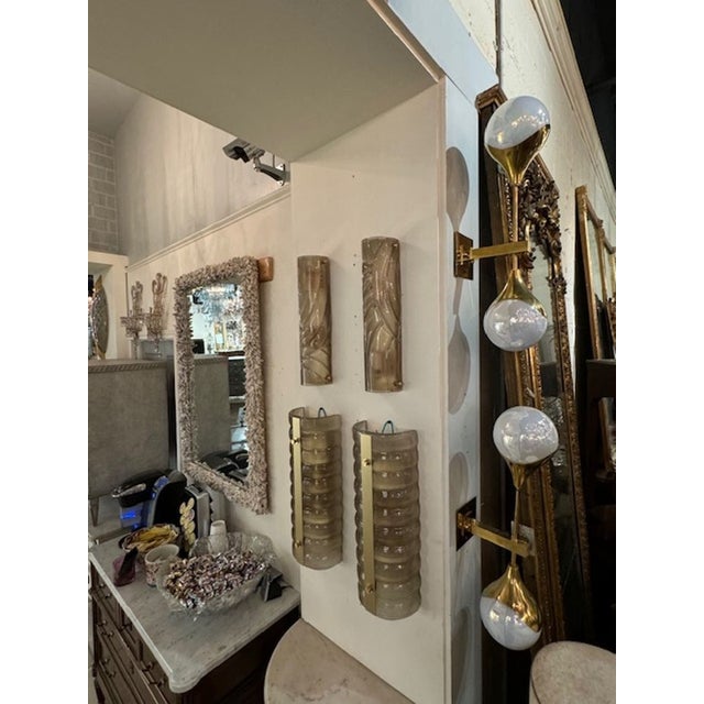 Early 21st Century Pair of Modern Fume Colored Murano Glass Sconces For Sale - Image 5 of 5