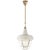 Henry Industrial Hanging Light in Hand-Rubbed Antique Brass with White Shade Designer: Thomas O'Brien Fixture Height: 24"...