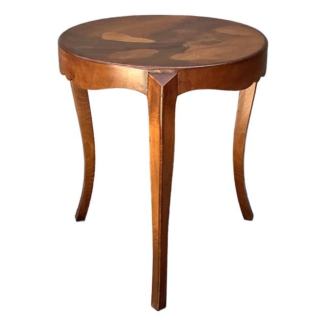 Vintage Burl Wood Drinks Table For Sale