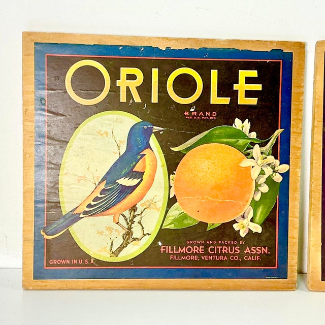1930s 1930s Vintage Boho Chic Americana Art Deco Orange Crate Ephemera Advertisement Art For Sale - Image 5 of 10
