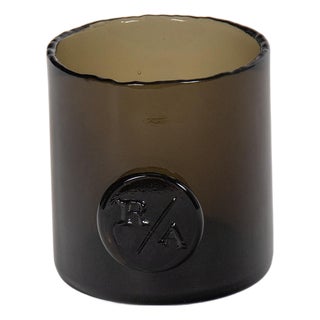 Monogram Glass Votive Small, Smoke For Sale