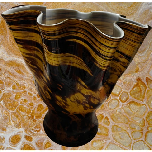 Murano Vintage Murano "Fazzoletto" Art Glass Vase For Sale - Image 4 of 7
