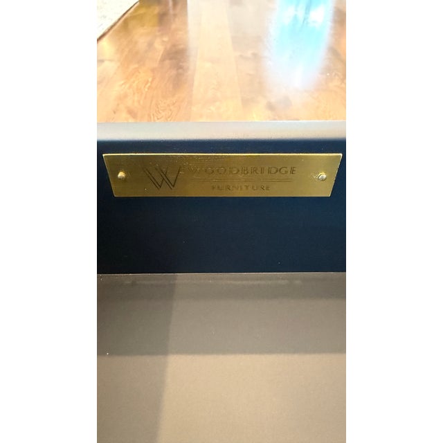 Black Woodbridge Black Bedside or End Table — Reeded Drawer & Pull-Out Tray For Sale - Image 8 of 11