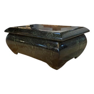 Sculptural Green Marble Box For Sale