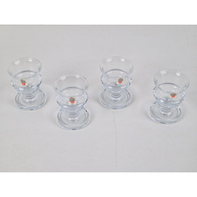 Glass Vintage Shot Glasses by Michael Bang for Holmegaard, 1970s, Set of 4 For Sale - Image 7 of 10