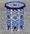 Cobalt Blue Moroccan Hand-Painted Accent Table For Sale In Orlando - Image 6 of 6