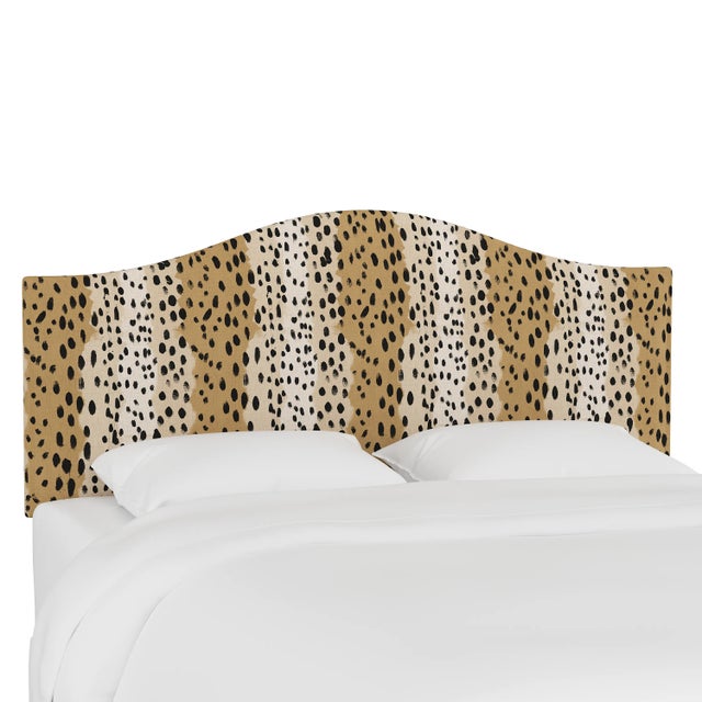 Kenmore Headboard in Caramel Linen Leopard, Queen For Sale In Chicago - Image 6 of 6