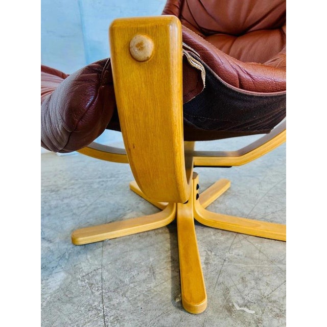 Vintage Danish Svend Skipper Swivel Lounge Chair in Cognac Leather, 1970s For Sale - Image 12 of 18