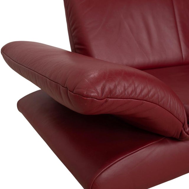 Red Leather Rossini Three-Seater Sofa with Manual Function from Koinor For Sale - Image 6 of 11