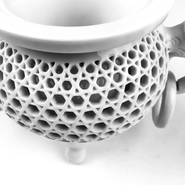 Chinese Covered Incense Burner Dragon Handles For Sale - Image 9 of 12