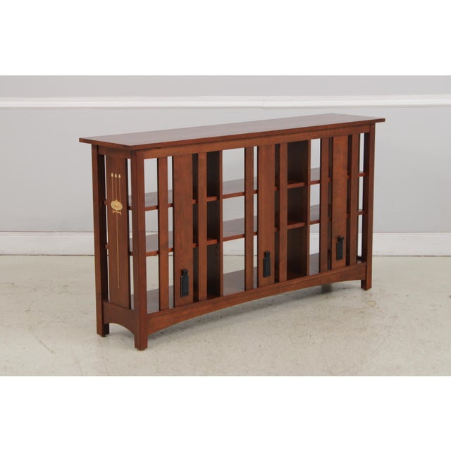 Stickley Stickley Arts & Crafts Inlaid Cherry Open Bookshelf For Sale - Image 4 of 18