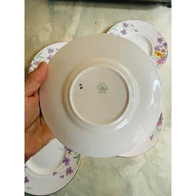 Ceramic Vintage Tuscan China Made in England Floral Dessert Plates - Set of 5 For Sale - Image 7 of 12
