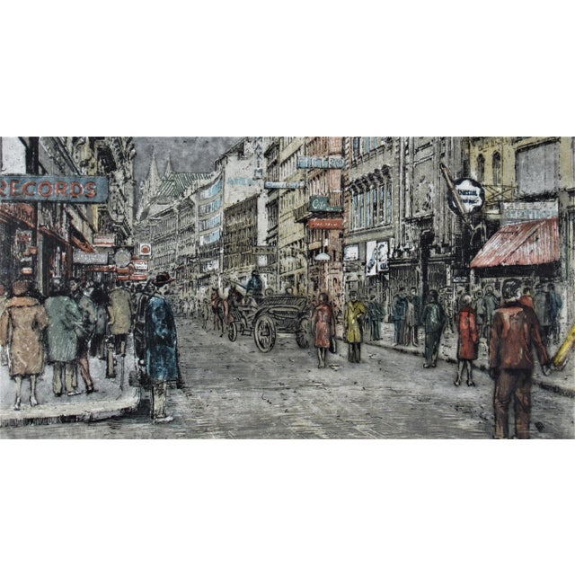 Realism Robert Kasimir, Busy Street, Vienna, Circa 1970 For Sale - Image 3 of 8