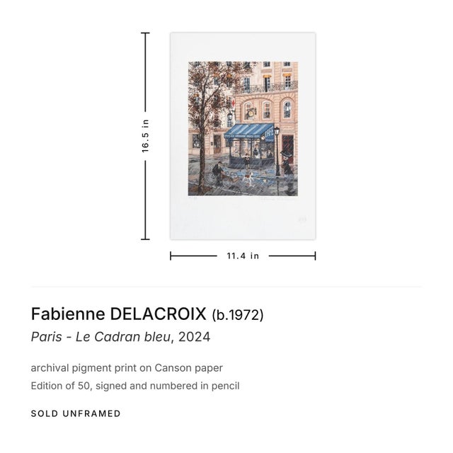 Japanese 2024 Fabienne Delacroix Paris - Le Cadran Bleu Signed Archival Pigment Print For Sale - Image 3 of 3