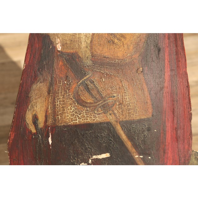 Antique 1920s Hand-Painted Wooden Cavalier Figural Umbrella Stand For Sale In Los Angeles - Image 6 of 18