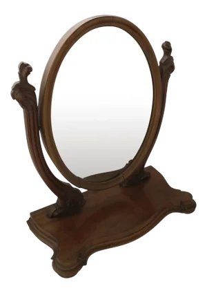 Mahogany Dressing Mirror Large Oval c 1870