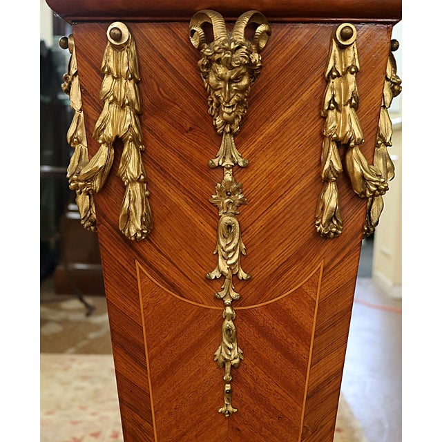 Early 20th Century Bronze Mounted French Louis XV Style Kingwood Column Pedestal For Sale - Image 10 of 11