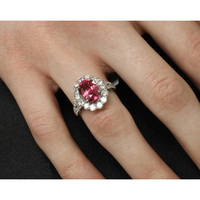 Title: Rare 4.18ct GIA Certified Pink Sapphire & 1.32ct Diamond Platinum Ring Size 6.25 Age/Markings: Estate, weights...