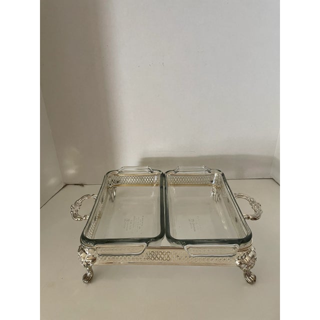 Silver Vintage Anchor Hocking Ovenware Loaf Pans with Silverplate Carrier- 3 Pieces For Sale - Image 8 of 8