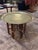 Mid 19th Century Antique Hand-Etched Brass Tray With Hand-Carved Walnut Wood Base and Mother-of-Pearl Inlay For Sale - Image 5 of 10