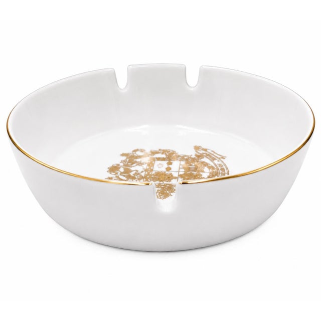 White Vintage Beverly Wilshire Hotel Los Angeles Porcelain Ashtray For Sale - Image 8 of 10