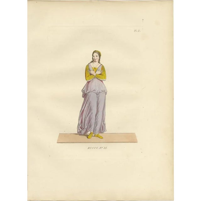 Renaissance Italian Costumes, 1845, Paper, Set of 3 For Sale - Image 3 of 10