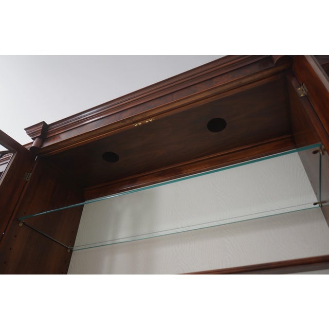 1980s John Widdicomb Vintage Large Walnut Gothic Design Breakfront Display Bookcase For Sale - Image 5 of 18