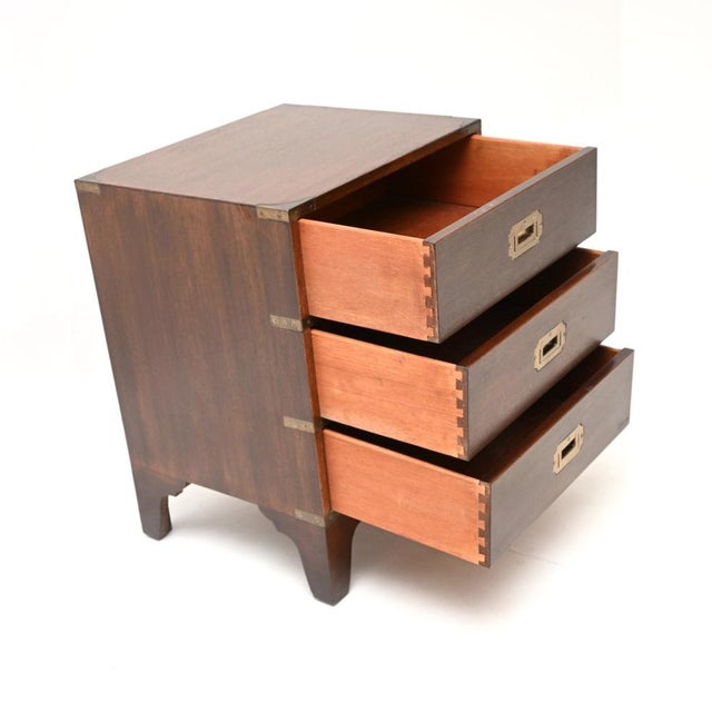 Vintage Military Campaign Style Chest of Drawers, 1930 For Sale - Image 4 of 9