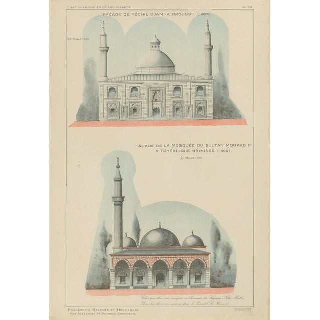 Alexandre M. Raymond, Yeşil Djami & Sultan Murad Mosque, Bursa, 1924, Paper For Sale