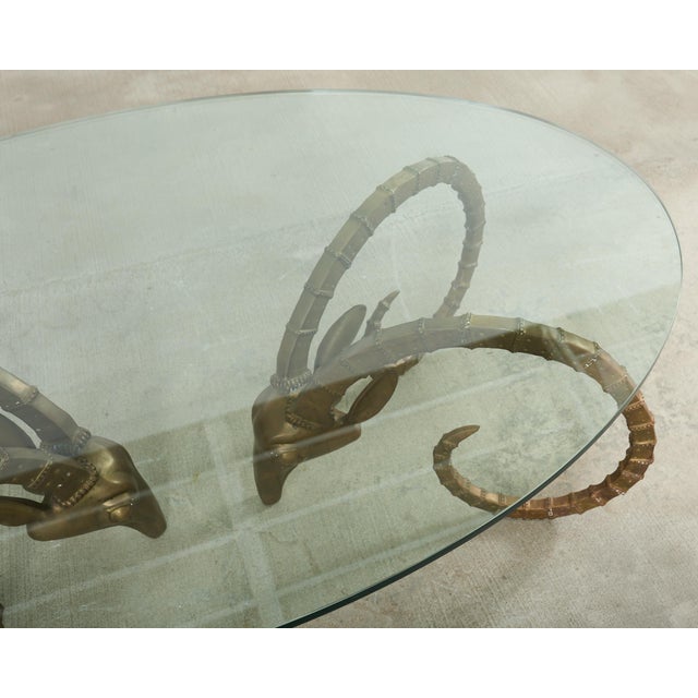 Brass Ibex Rams Head Cocktail Table After Alain Chervet For Sale - Image 10 of 17