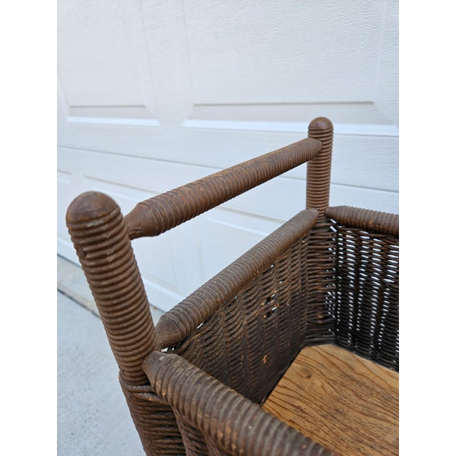 40s Wicker Window Box Planter Spindle Legs For Sale - Image 9 of 13