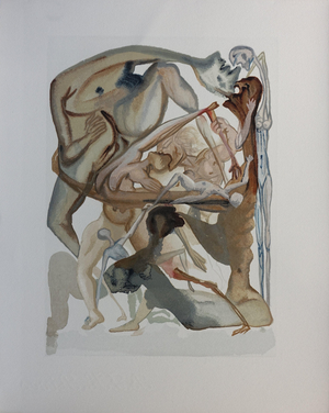 Salvador Dali, Au bord du septième cercle, Etching