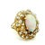 Vintage Italian Opal & Diamond Cocktail Ring | 14k Gold Mid-Century Statement, Size 6 For Sale - Image 13 of 16